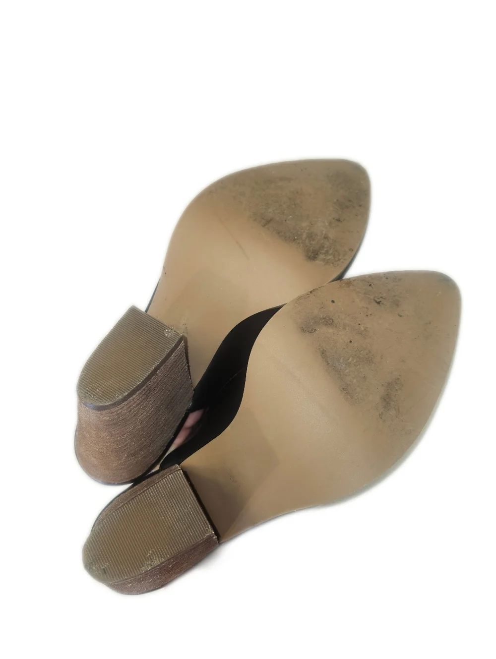 Abound Black Faux Leather Stacked Heel Pointed Toe Booties, 9.5